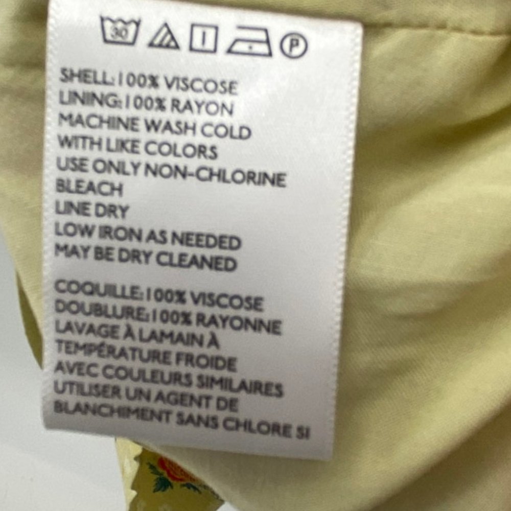 U.O. PALE YELLOW FLORAL/BIRDS HALTER DRESS.MINI 10 - Picture 10 of 10
